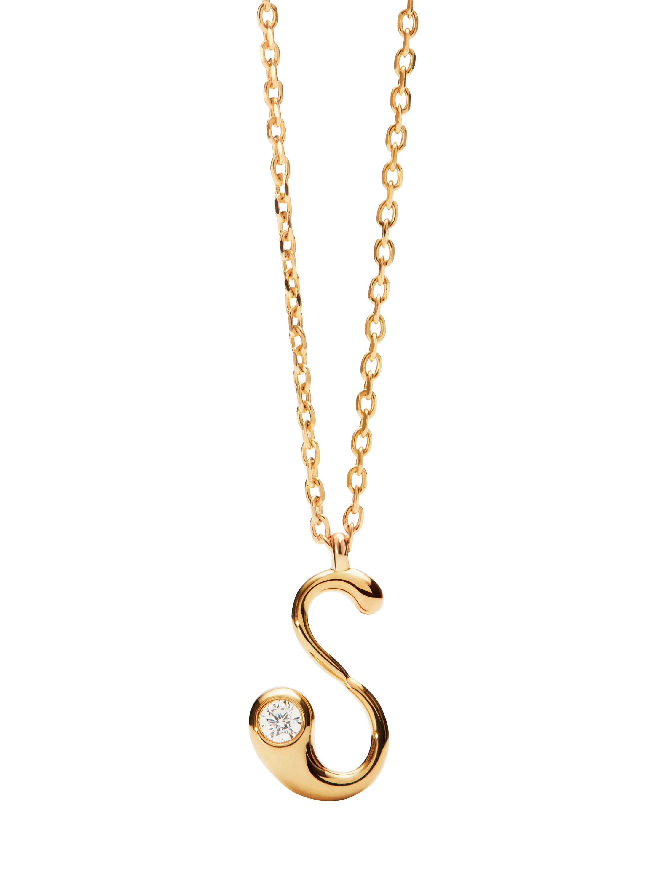 PDPAOLA Initial Pendant Necklace, Gold