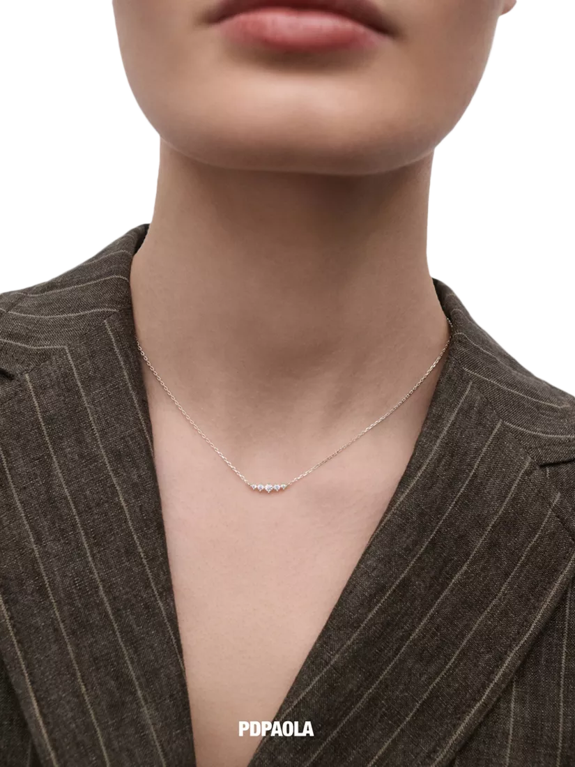 PDPAOLA Estela crystal chain necklace 47.9cm - British product