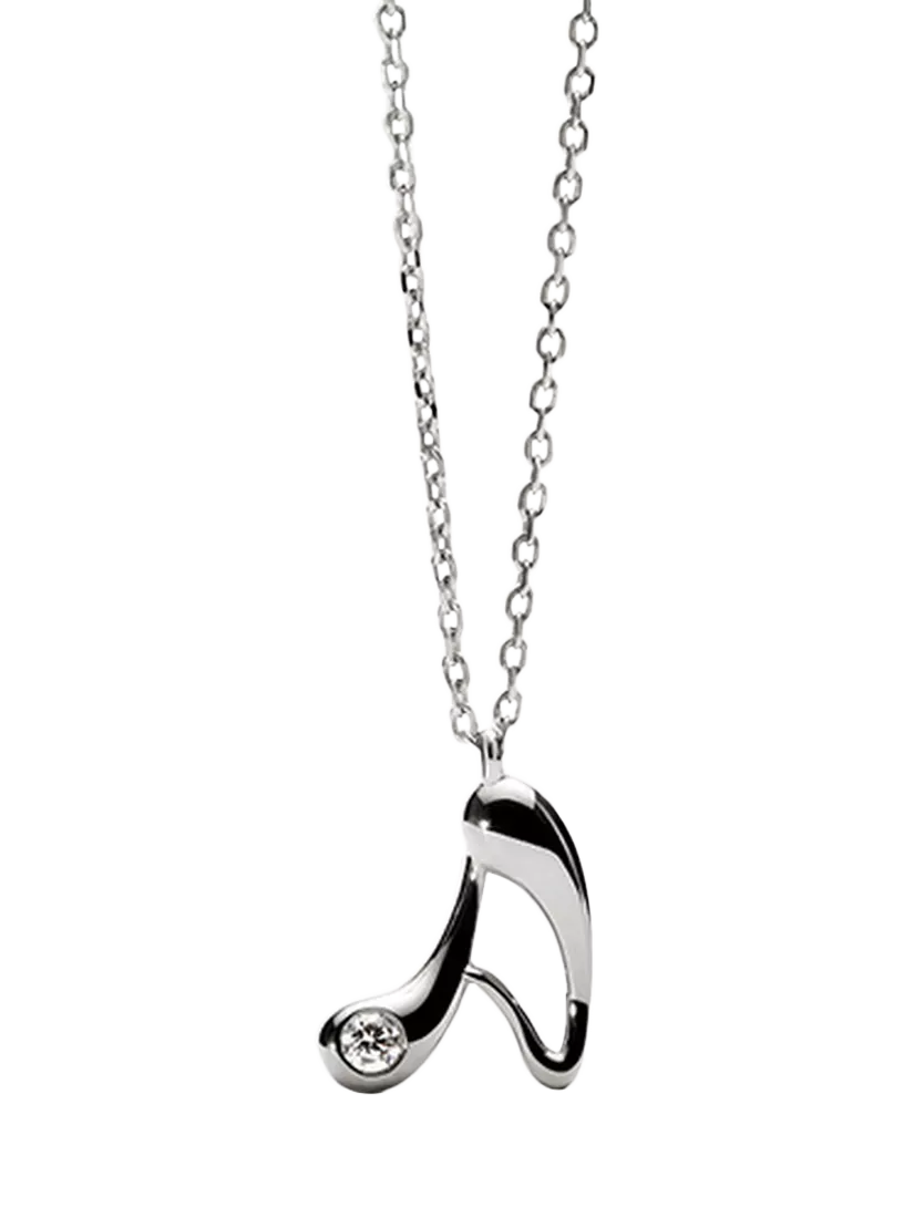 PDPAOLA initial pendant necklace rhodium - British product