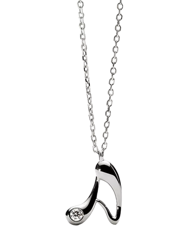 PDPAOLA initial pendant necklace rhodium - British product