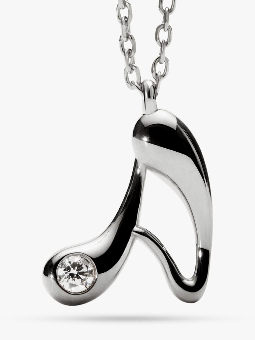 PDPAOLA initial pendant necklace rhodium - British product