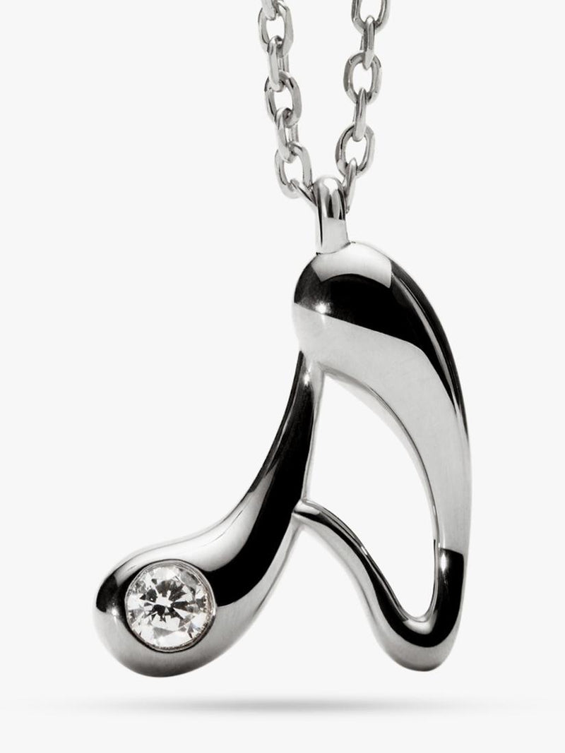 PDPAOLA initial pendant necklace rhodium - British product