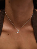 PDPAOLA initial pendant necklace rhodium - British product