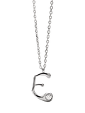PDPAOLA Initial Pendant Necklace Rhodium 47.9cm