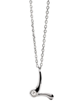 PDPAOLA Initial Pendant Necklace Rhodium 47.9cm