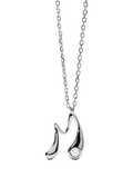 PDPAOLA Initial Pendant Necklace Rhodium 47.9cm