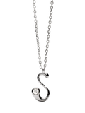 PDPAOLA Initial Pendant Necklace Rhodium 47.9cm