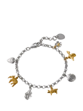 Alex Monroe mixed metal charm bracelet in sterling silver, UK version
