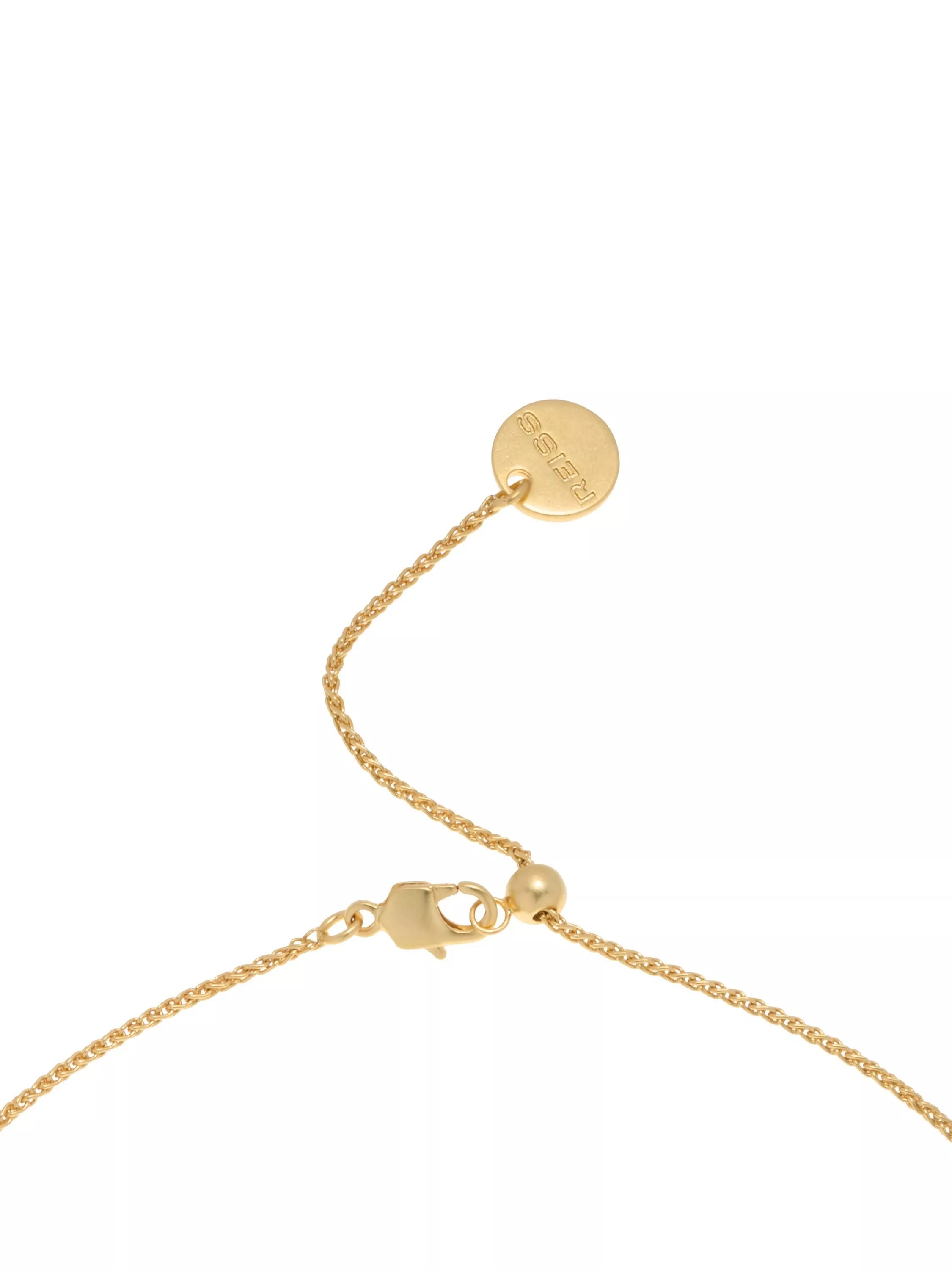Reiss gold pendant necklace with adjustable chain (British brand)