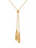 Reiss Tova Tumbled Lariat Necklace in gold, UK version