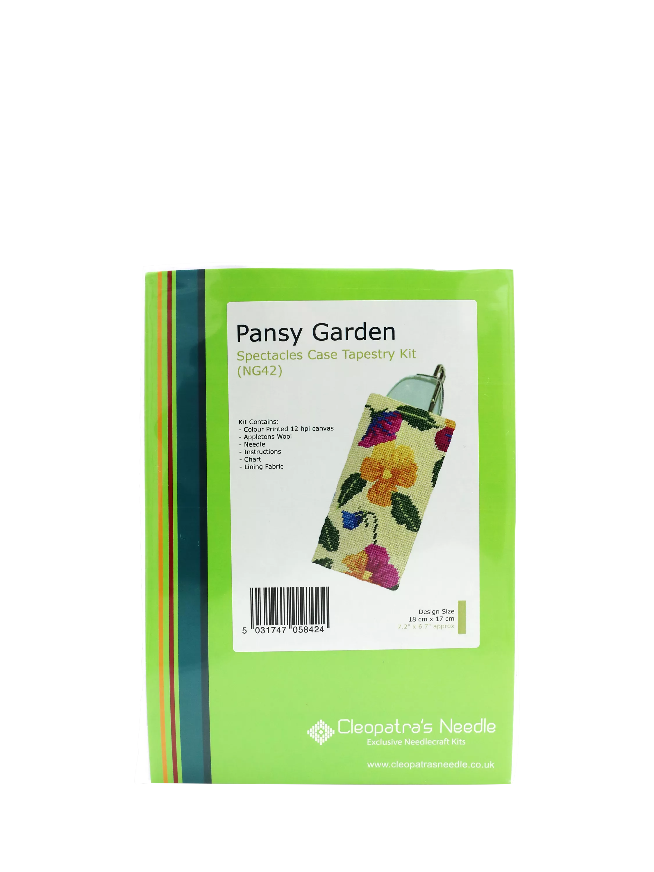 Cleopatra's Needle pansy garden tapestry kit 18x17cm, imported from the UK