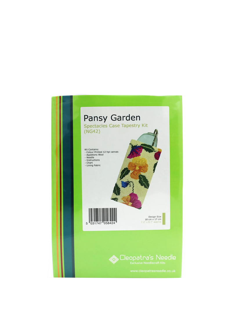 Cleopatra's Needle pansy garden tapestry kit 18x17cm, imported from the UK
