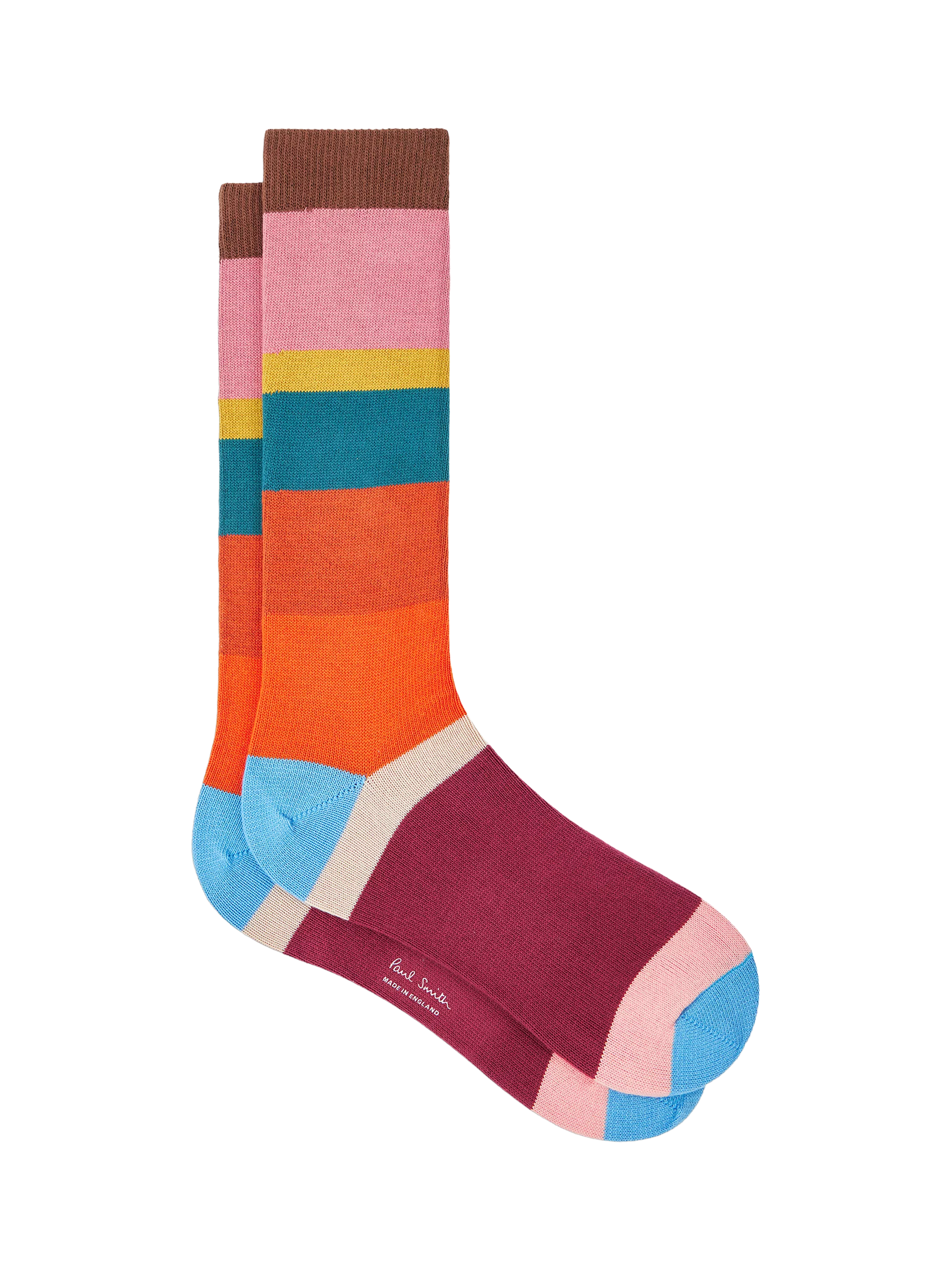 Paul Smith stripe crew socks in cotton blend - British product