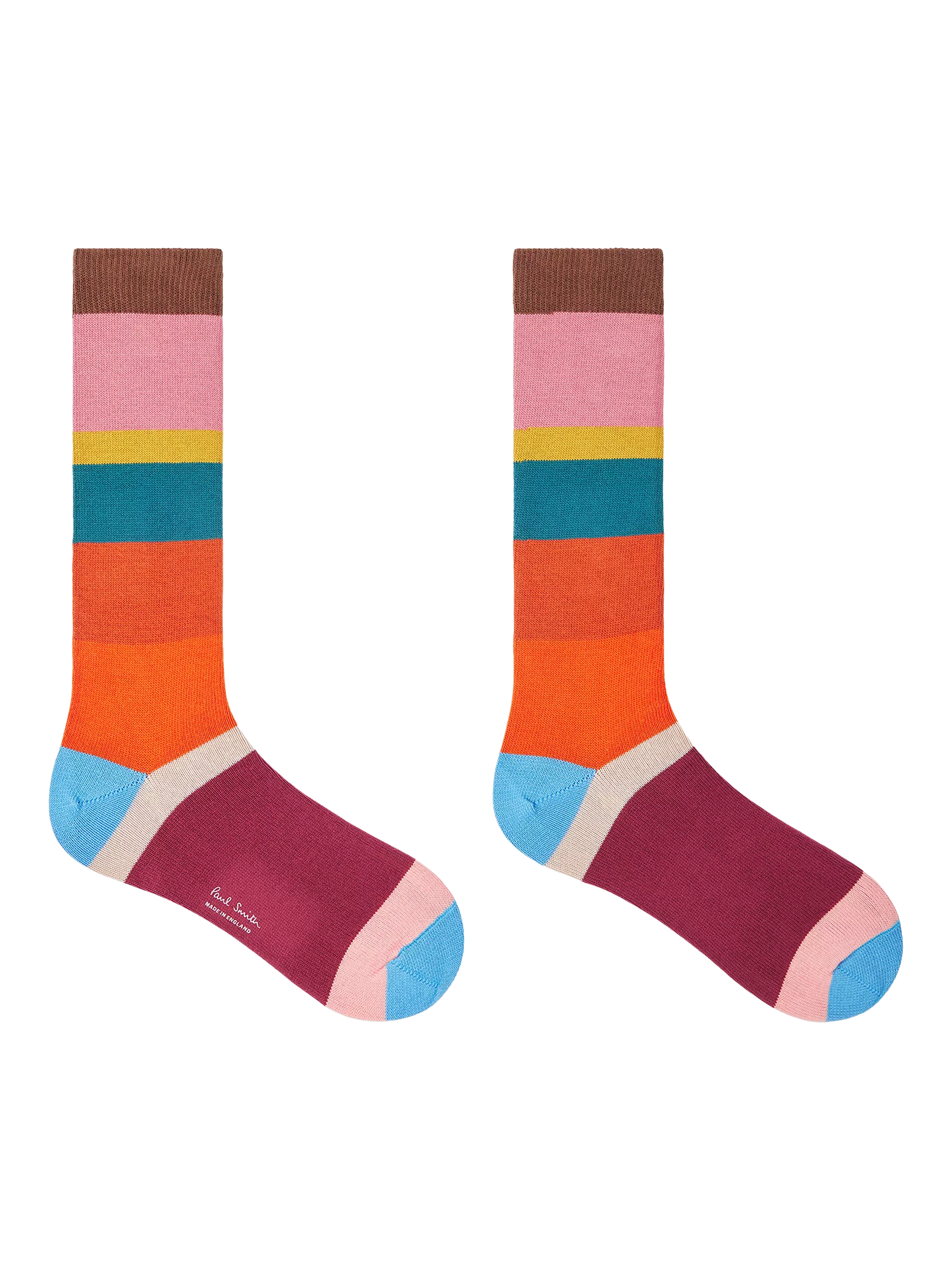 Paul Smith stripe crew socks in cotton blend - British product