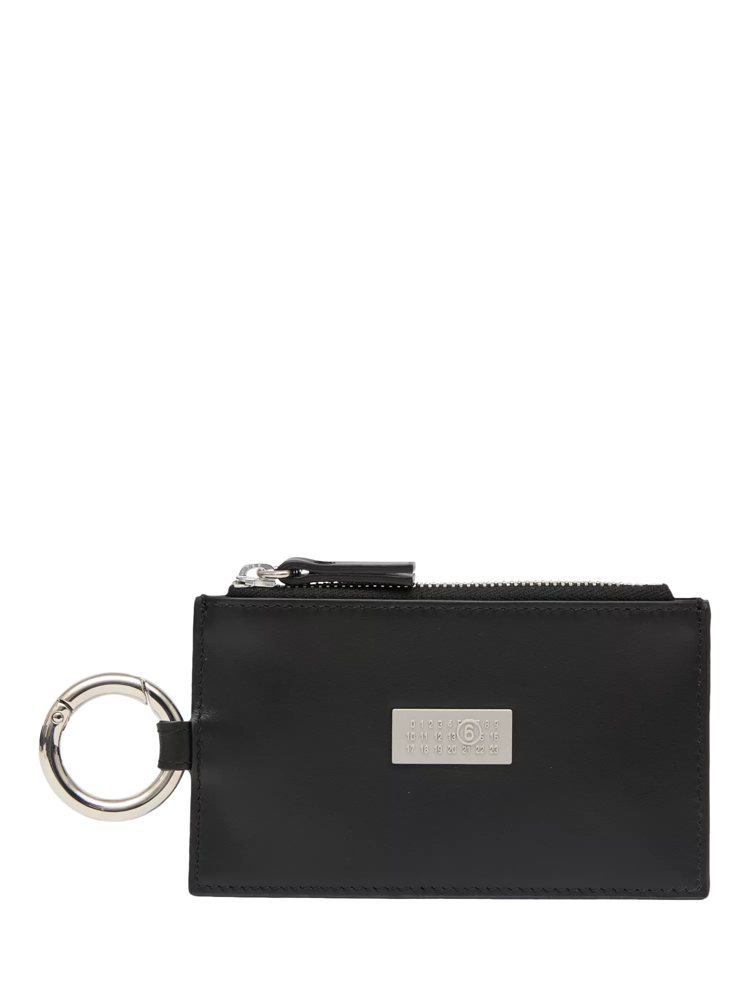 MM6 Maison Margiela black leather zip wallet, imported from the UK