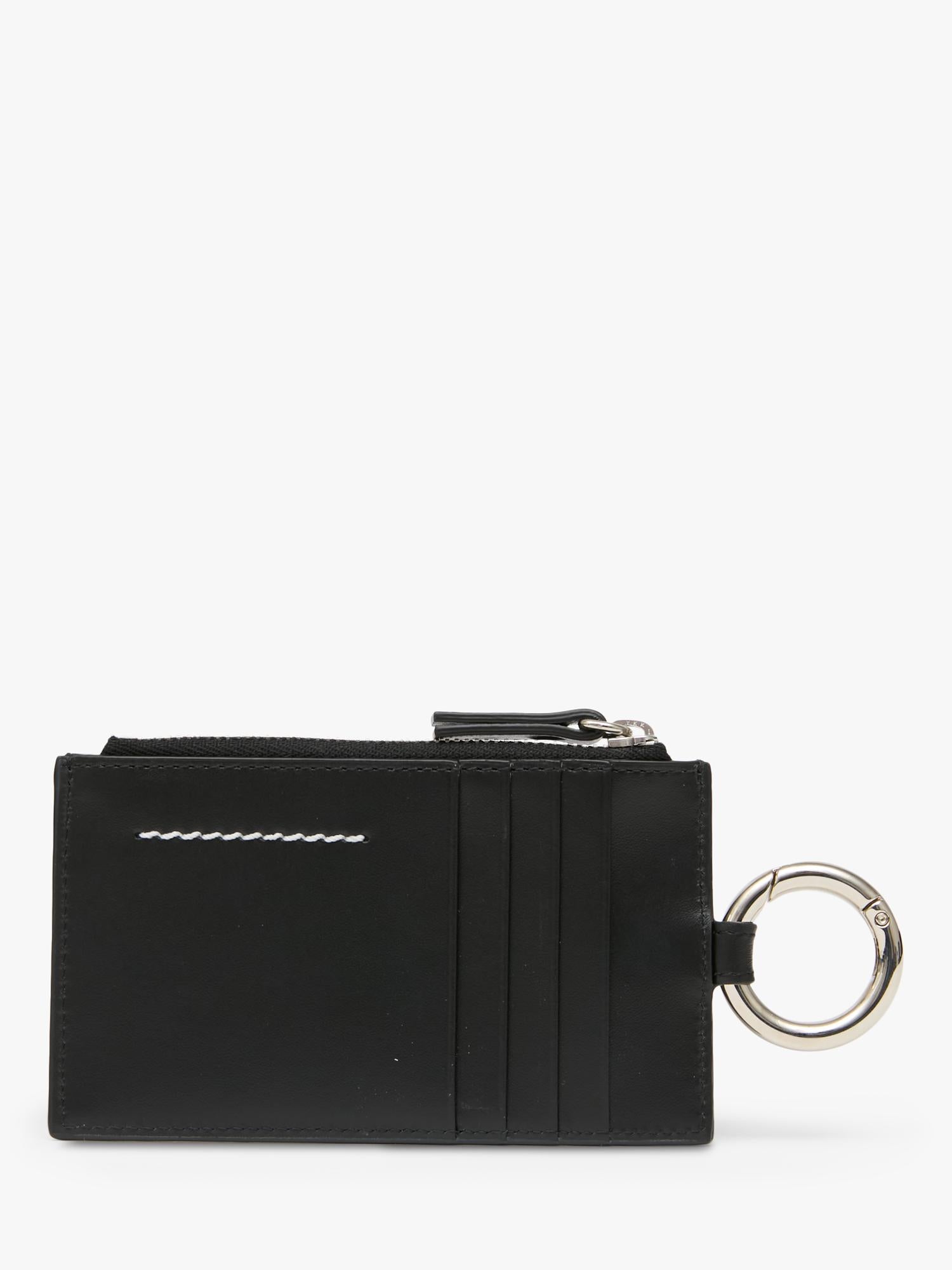 MM6 Maison Margiela black leather zip wallet, imported from the UK