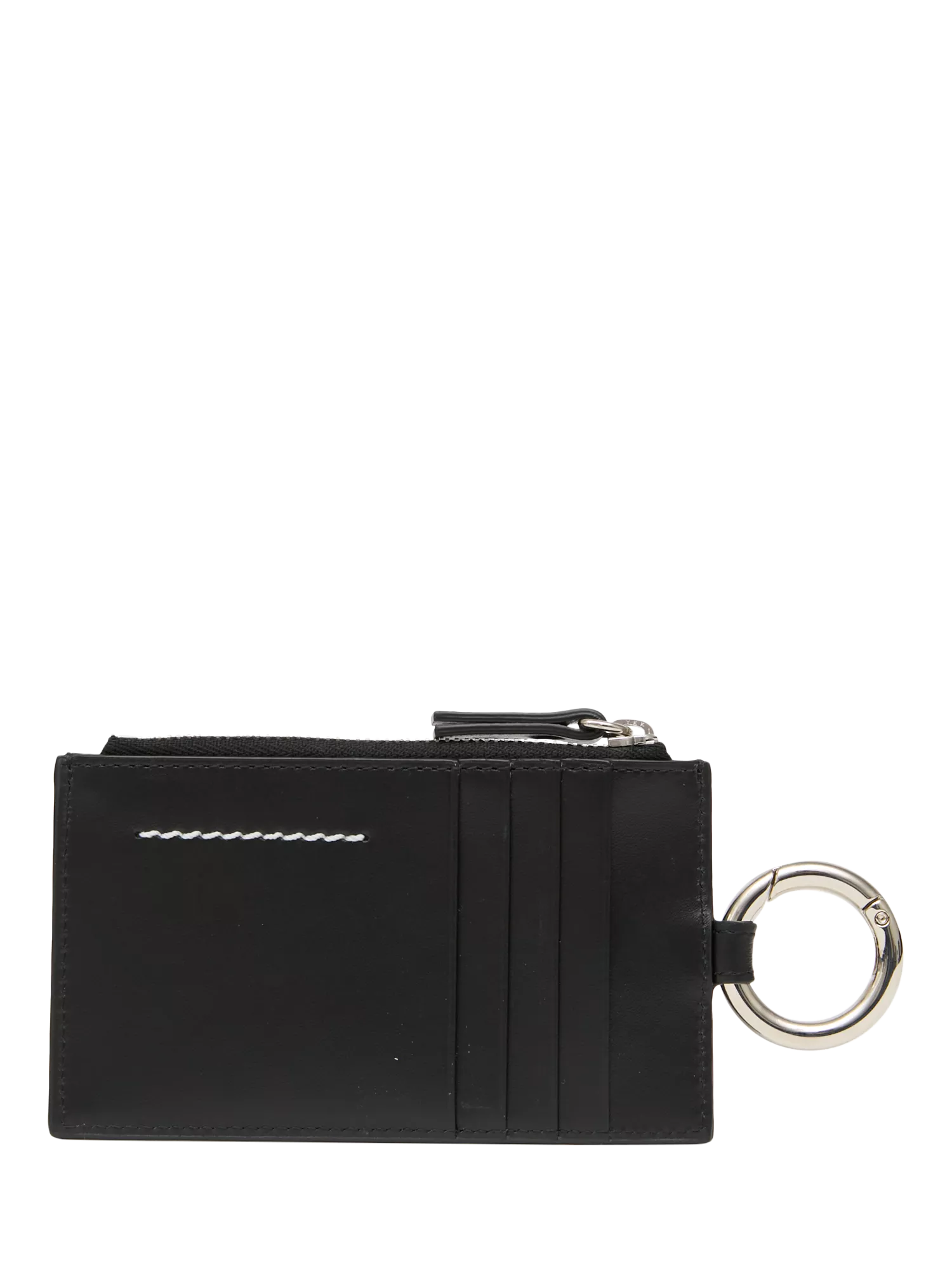 MM6 Maison Margiela black leather zip wallet, imported from the UK