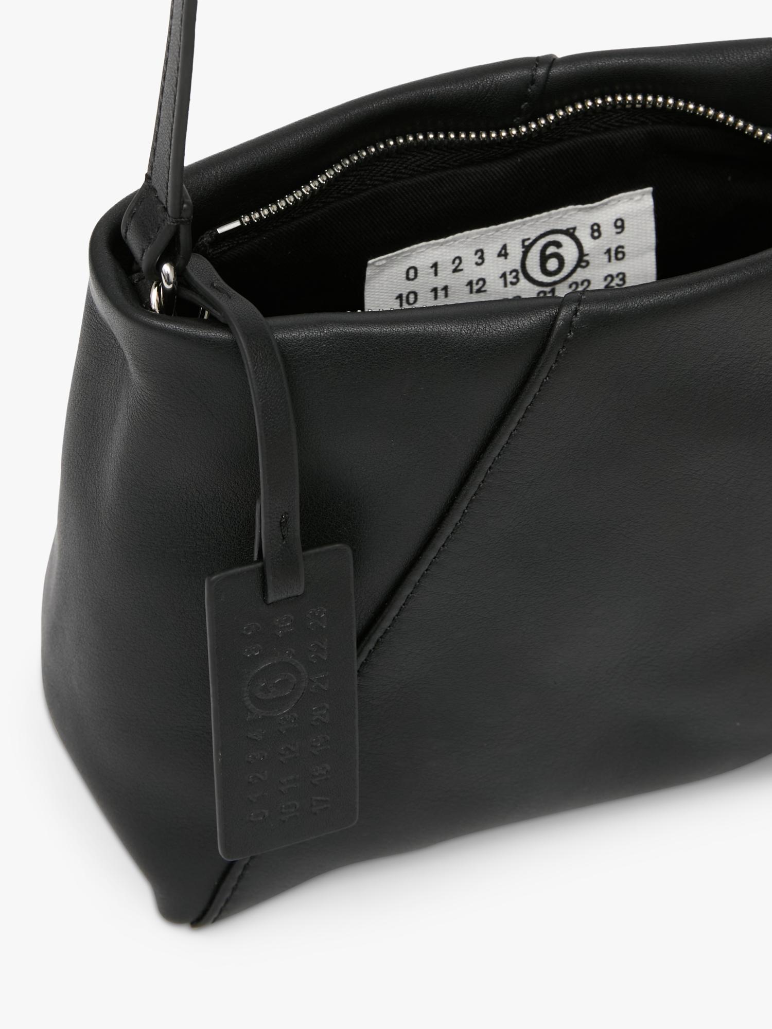 MM6 Maison Margiela black folded leather shoulder bag - British product