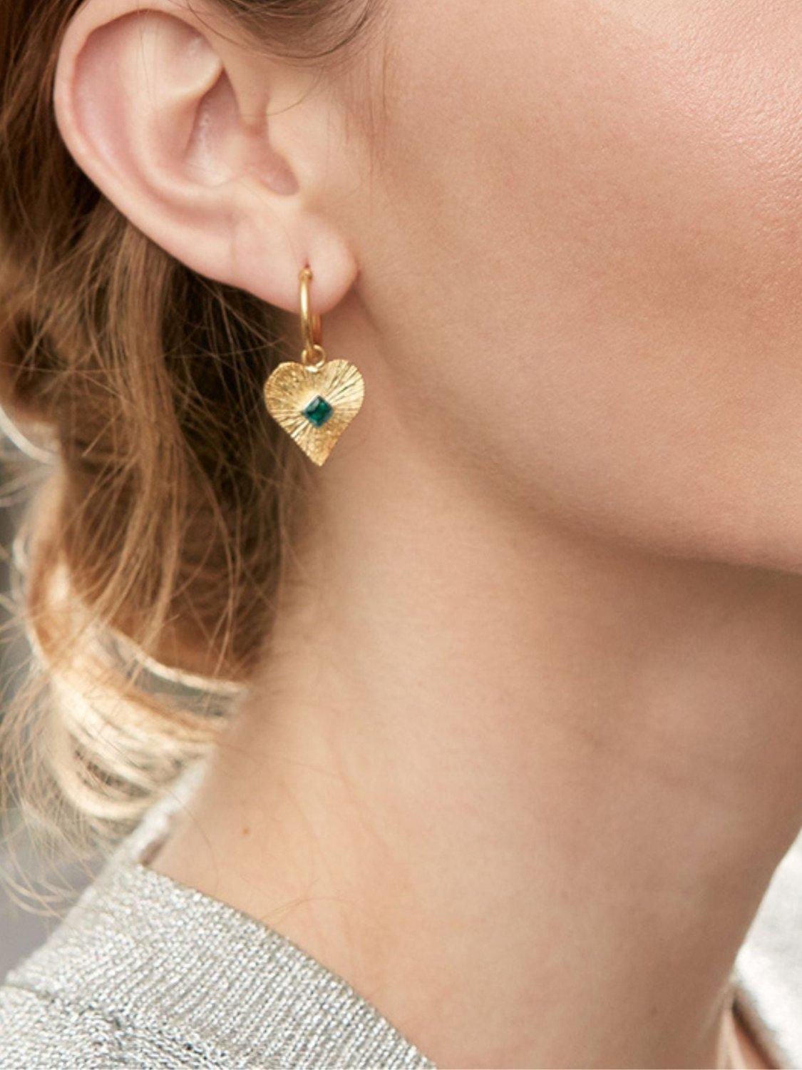 Ottoman Hands heart drop earrings 3.1cm - British product