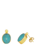 Ottoman Hands gold plated turquoise stud earrings (British brand)
