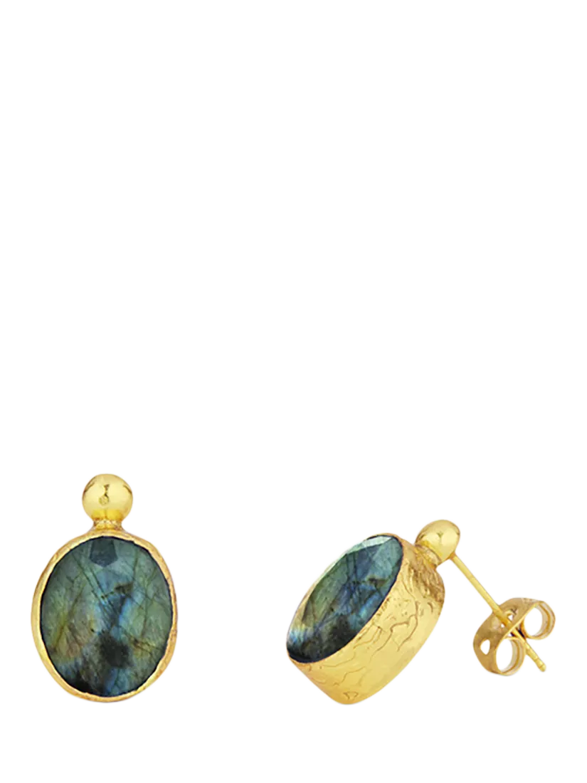 Ottoman Hands Siena Labradorite Stud Earrings, Gold