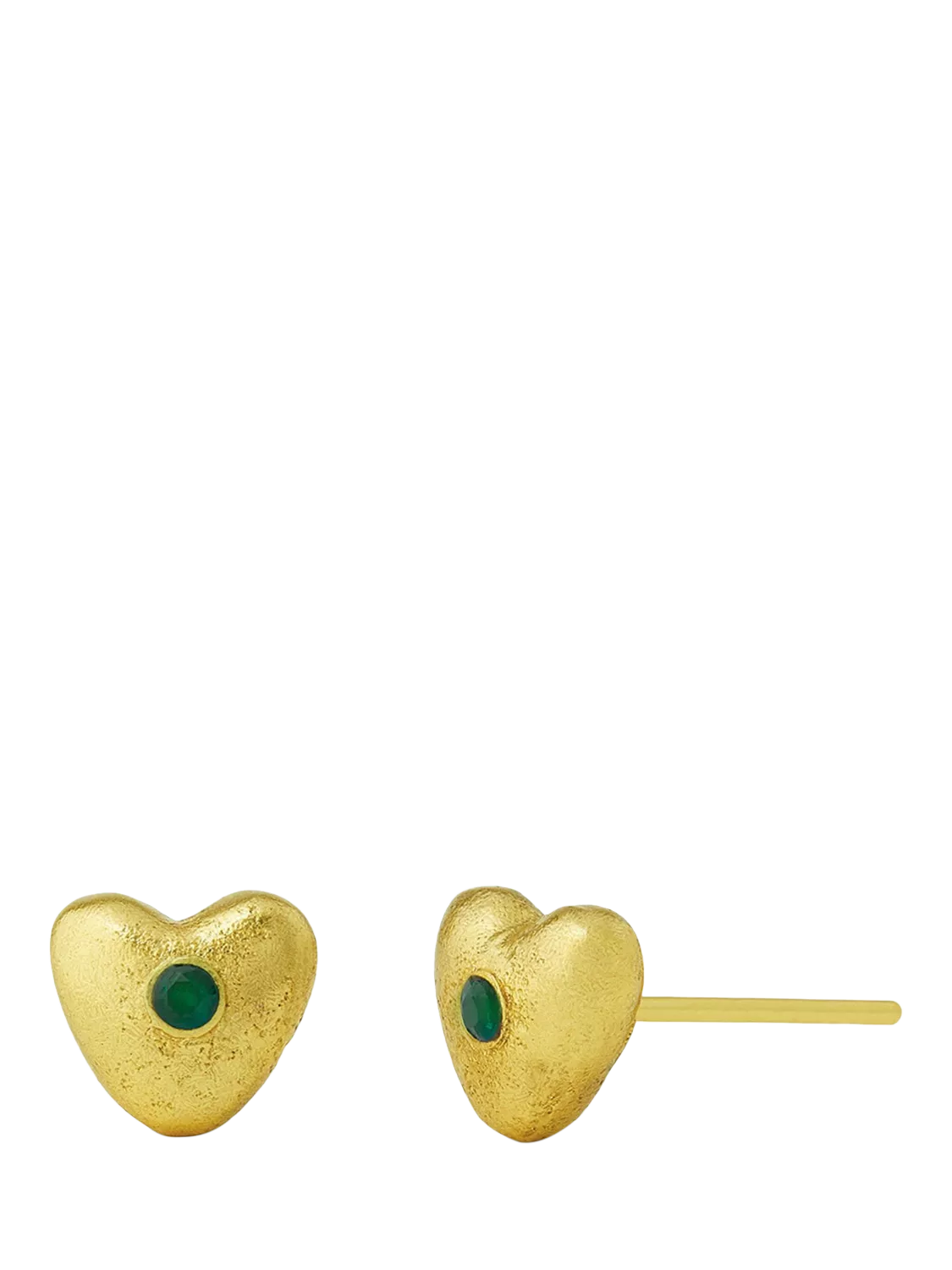Ottoman Hands heart stud earrings cubic zirconia gold 0.8cm, UK version