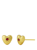 Ottoman Hands heart stud earrings cubic zirconia gold, UK version