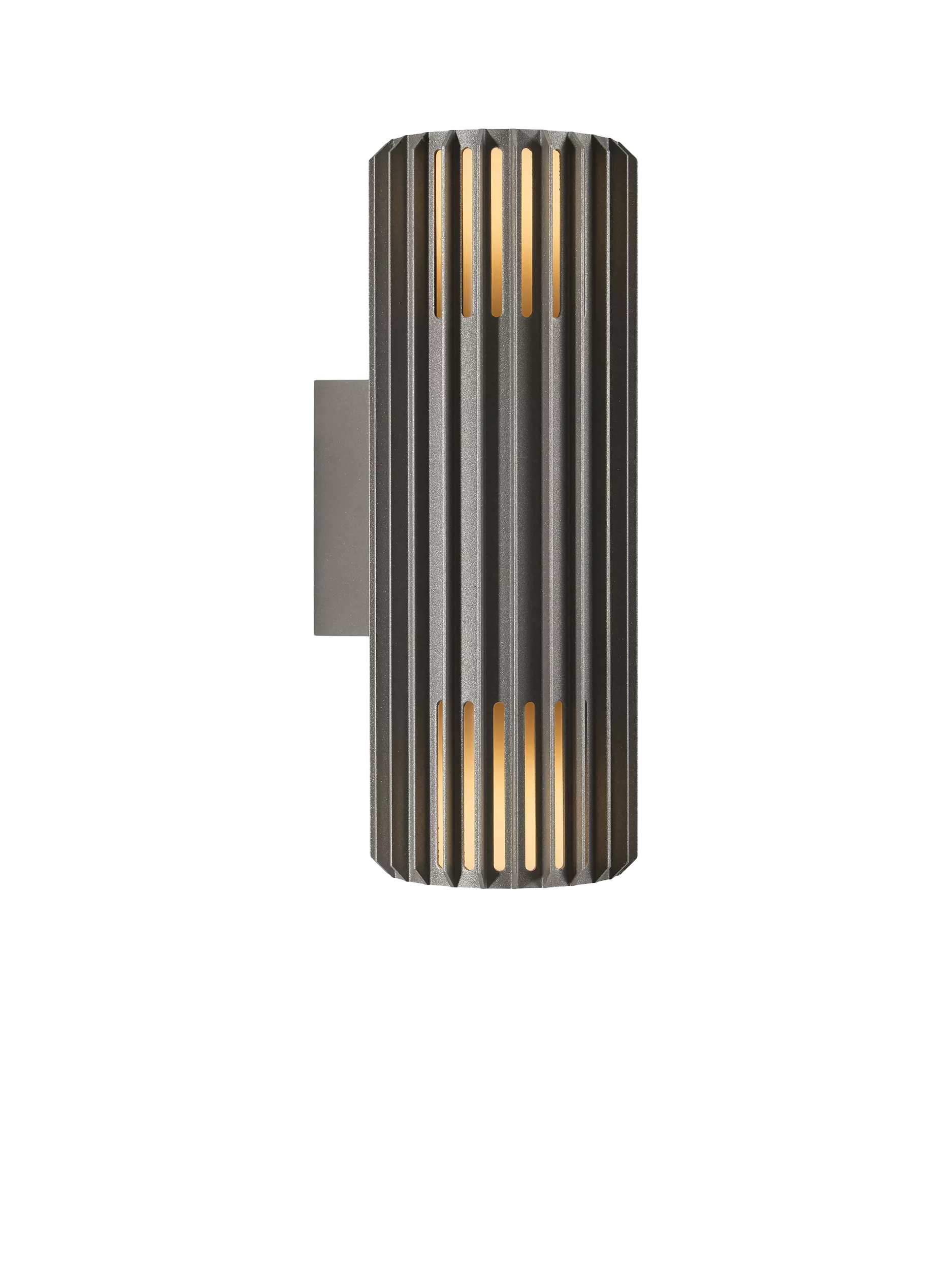 Nordlux Aludra ribbed outdoor wall light anthracite 33.7cm, UK version