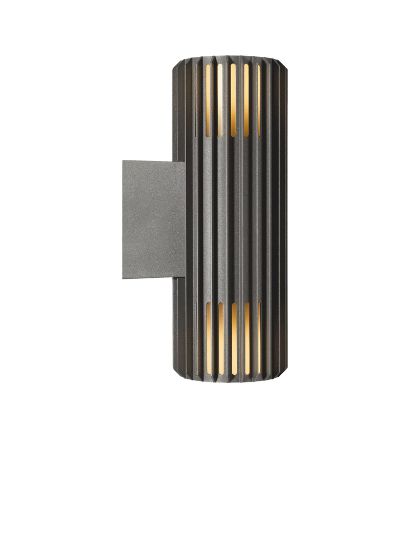 Nordlux Aludra ribbed outdoor wall light anthracite 33.7cm, UK version