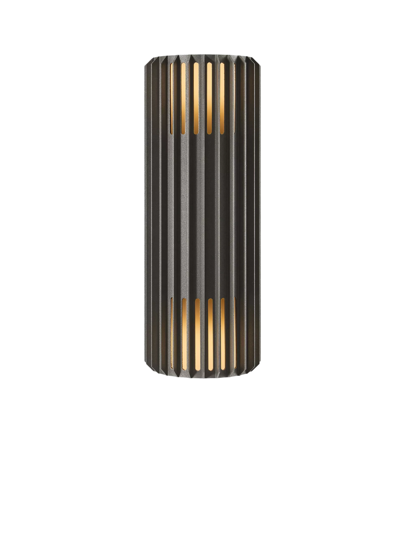 Nordlux Aludra ribbed outdoor wall light anthracite 33.7cm, UK version