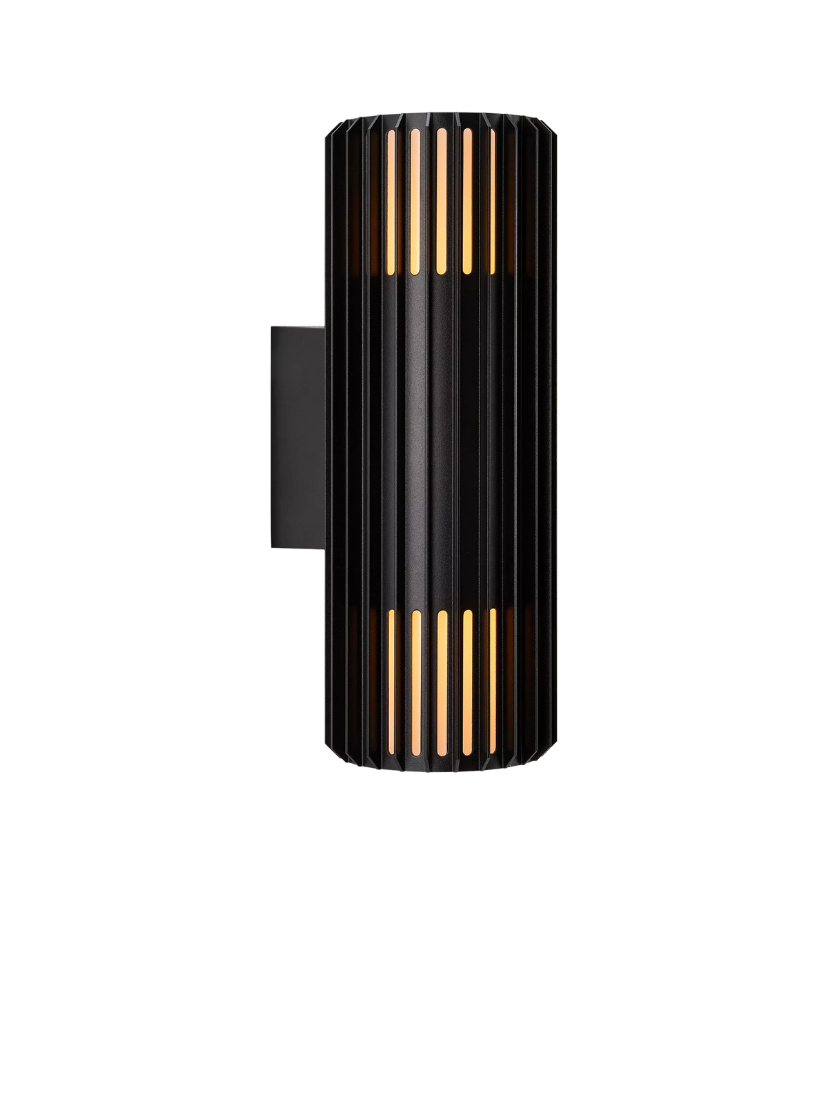 Nordlux Aludra ribbed outdoor wall light black - British product