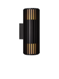 Nordlux Aludra ribbed outdoor wall light black - British product