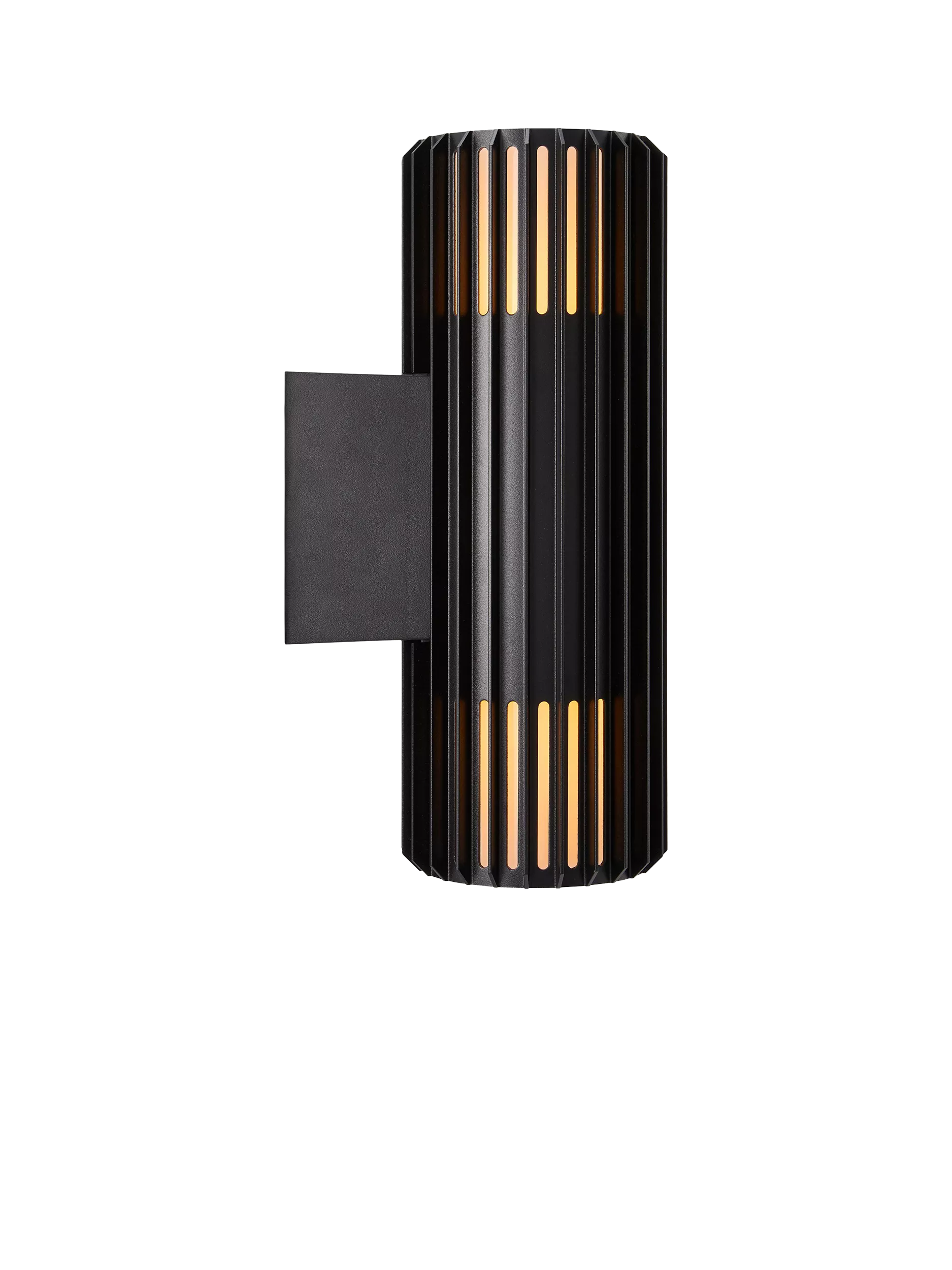 Nordlux Aludra ribbed outdoor wall light black - British product