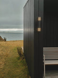 Nordlux Aludra ribbed outdoor wall light black - British product