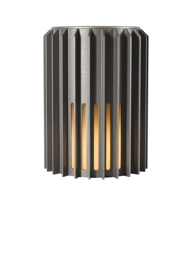 Nordlux Aludra ribbed wall light anthracite, UK version