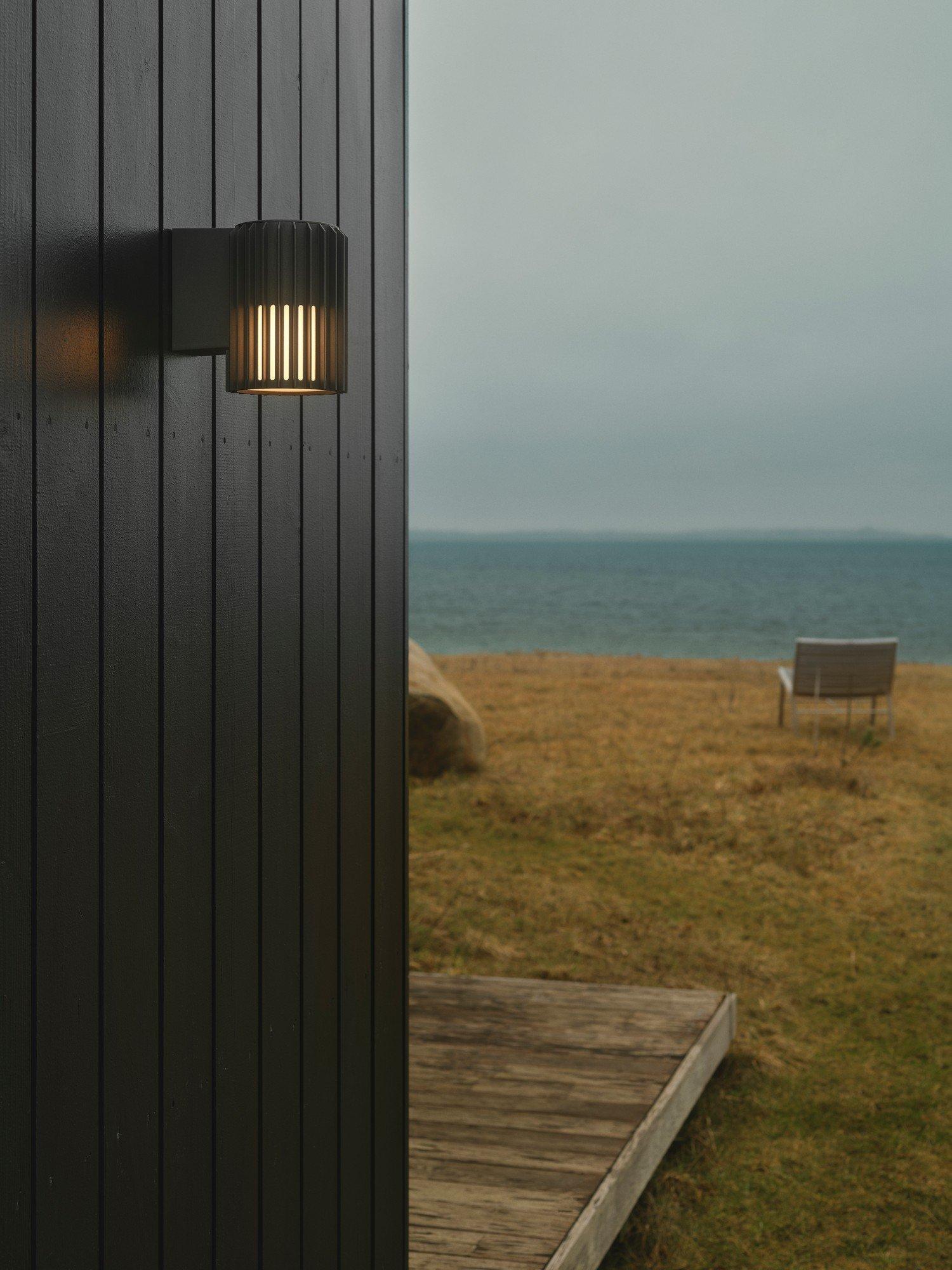 Nordlux Aludra ribbed wall light anthracite, UK version
