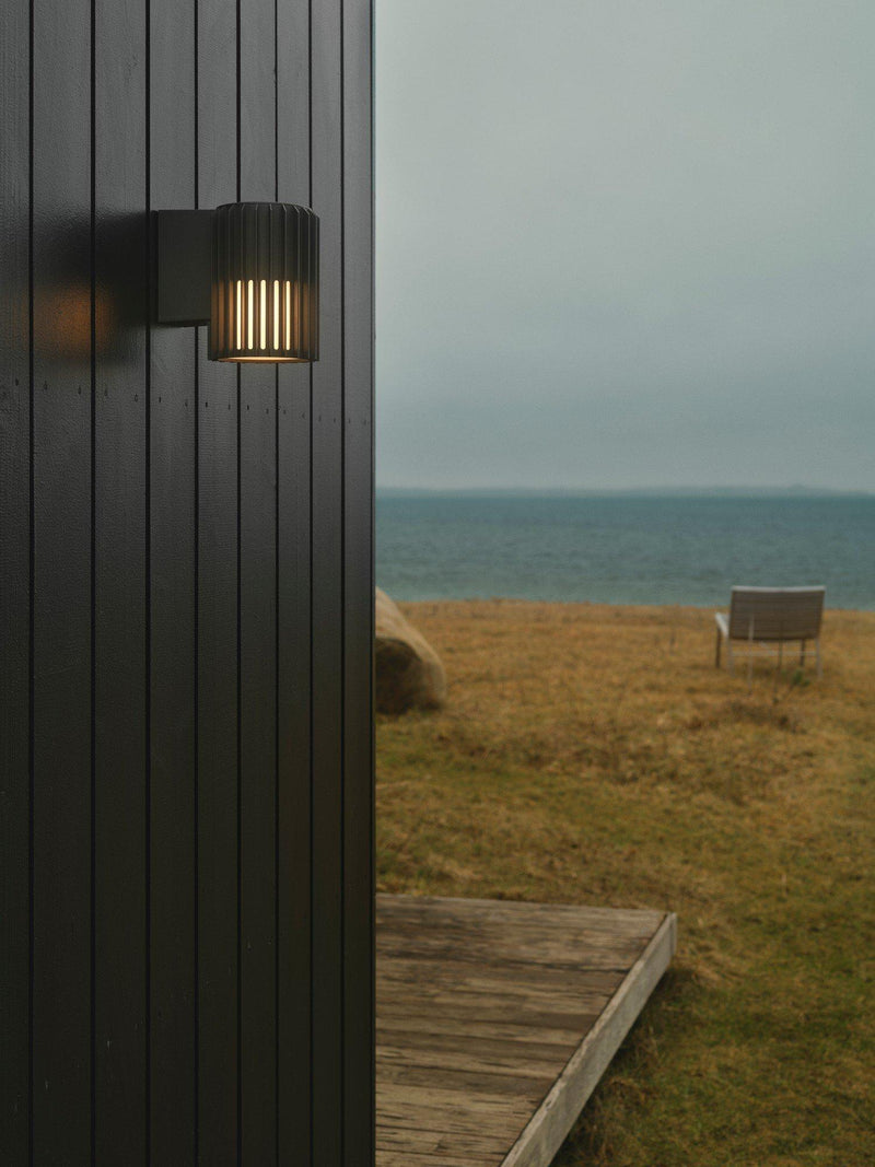 Nordlux Aludra ribbed wall light anthracite, UK version