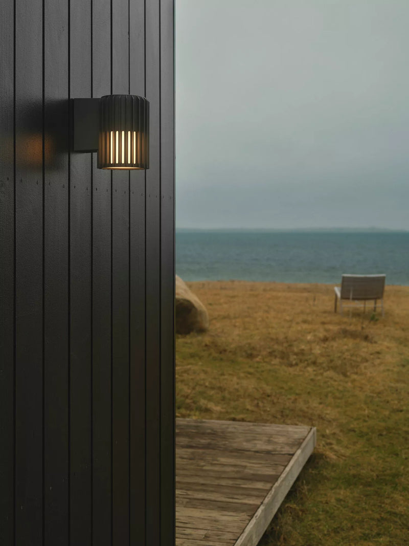 Nordlux Aludra ribbed wall light anthracite, UK version