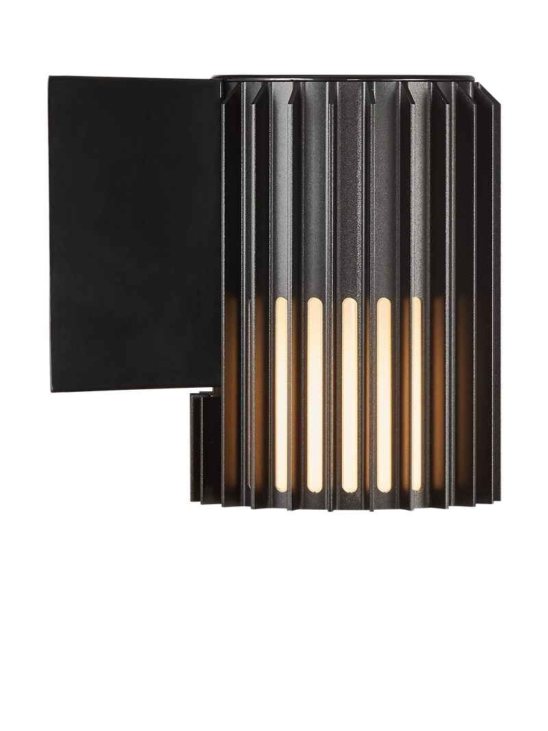 Nordlux Aludra ribbed outdoor wall light (British brand)