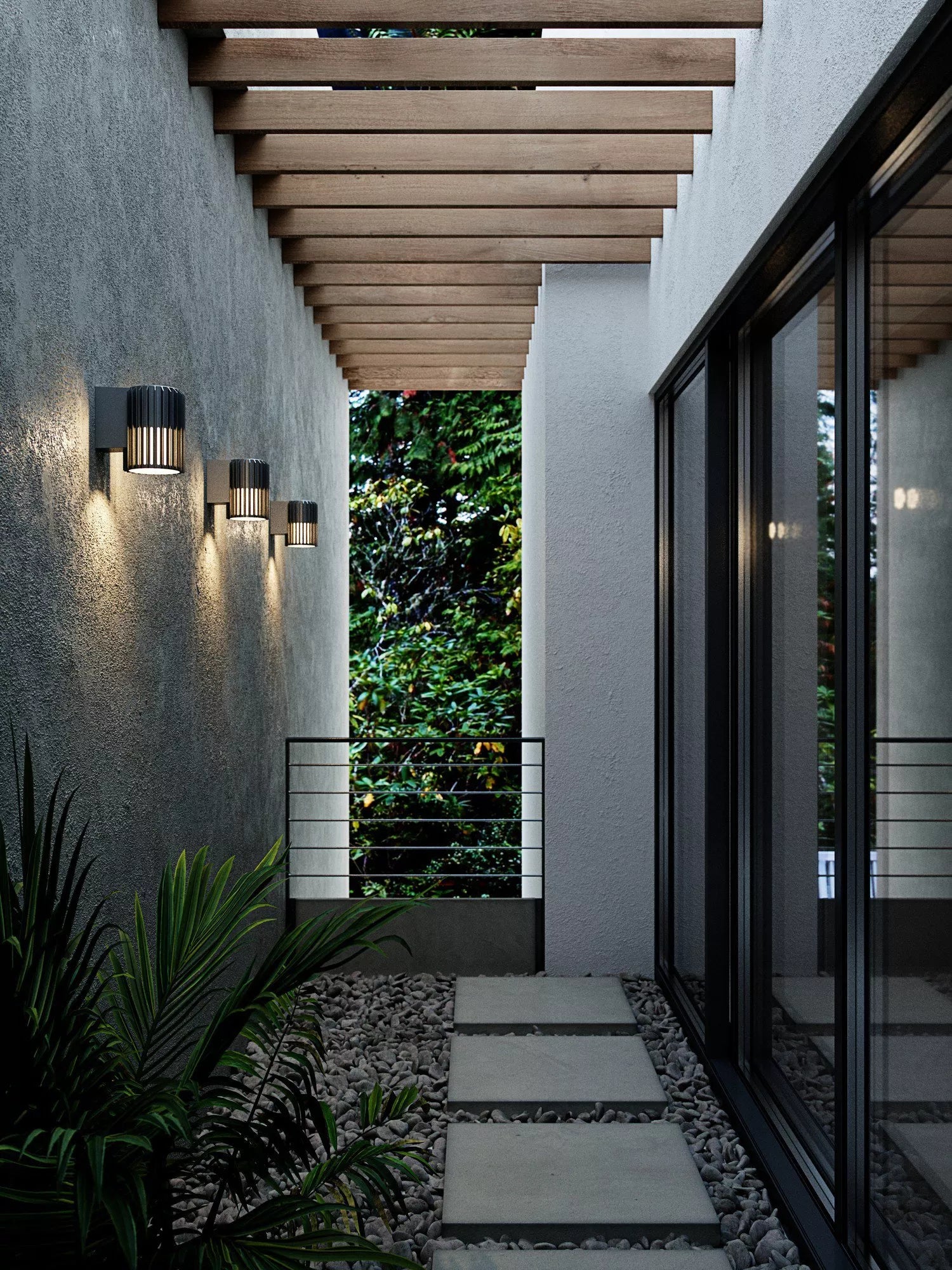 Nordlux Aludra ribbed outdoor wall light (British brand)