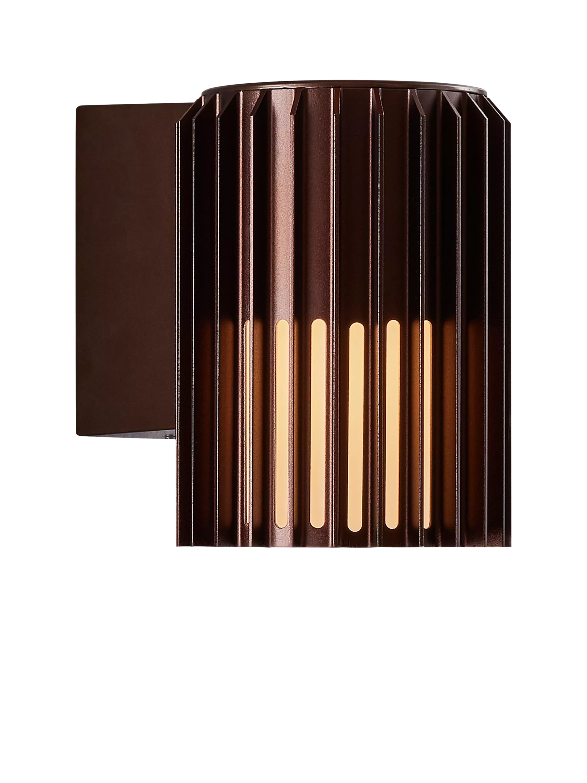 Nordlux Aludra ribbed outdoor wall light brown, (British brand)