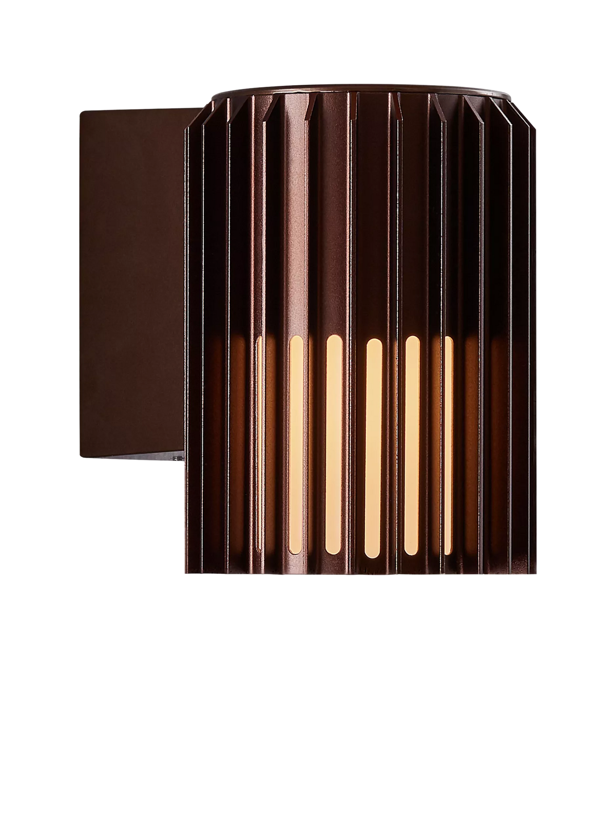 Nordlux Aludra ribbed outdoor wall light brown, (British brand)