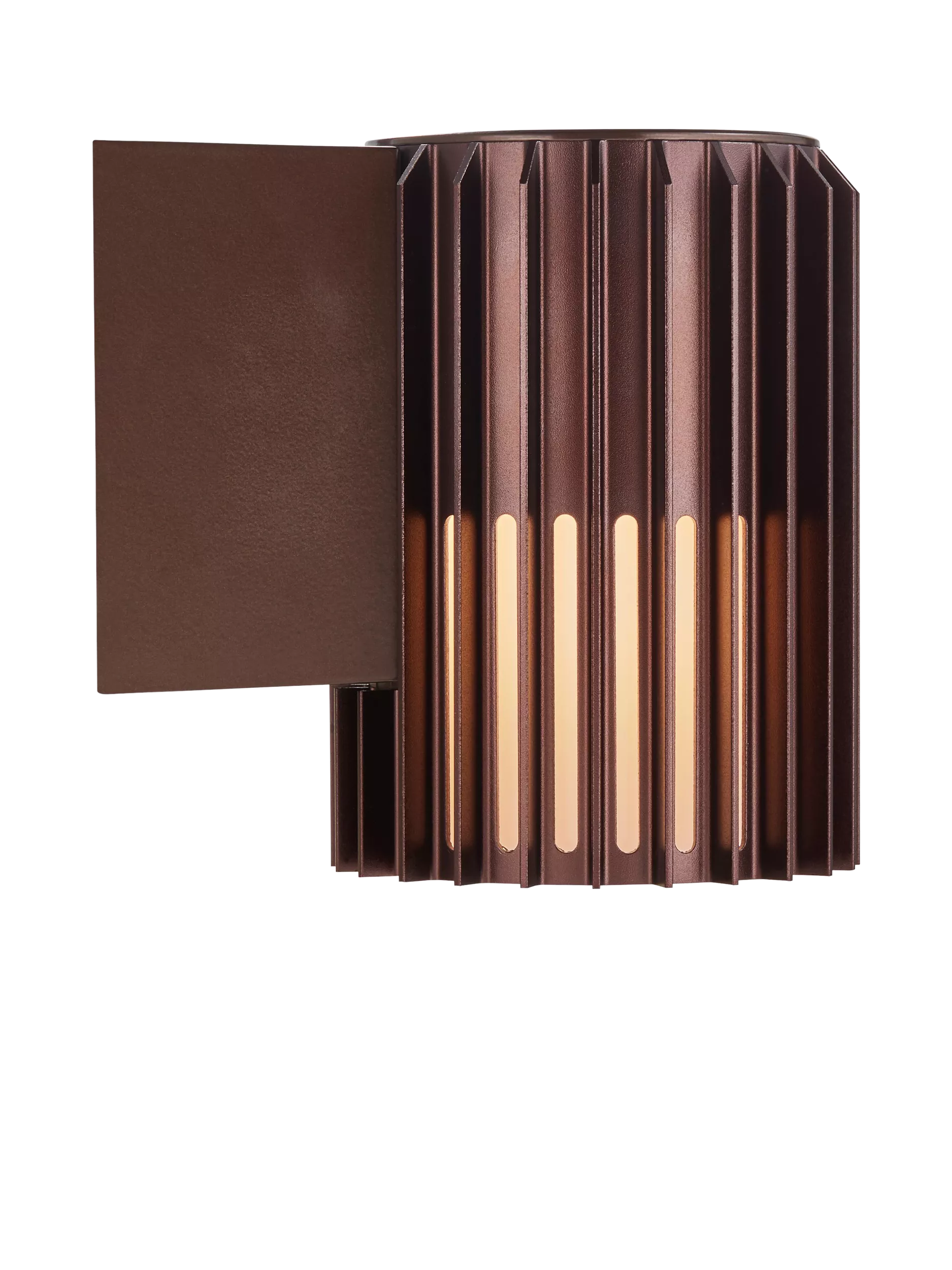Nordlux Aludra ribbed outdoor wall light brown, (British brand)