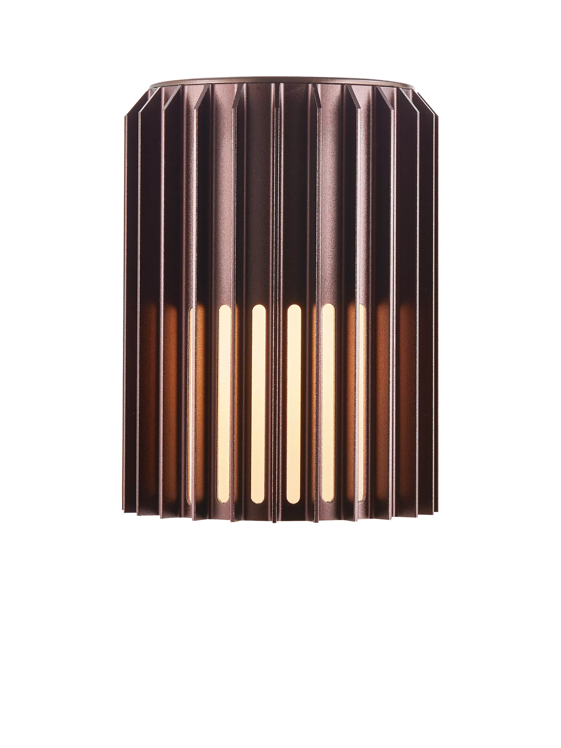Nordlux Aludra ribbed outdoor wall light brown, (British brand)