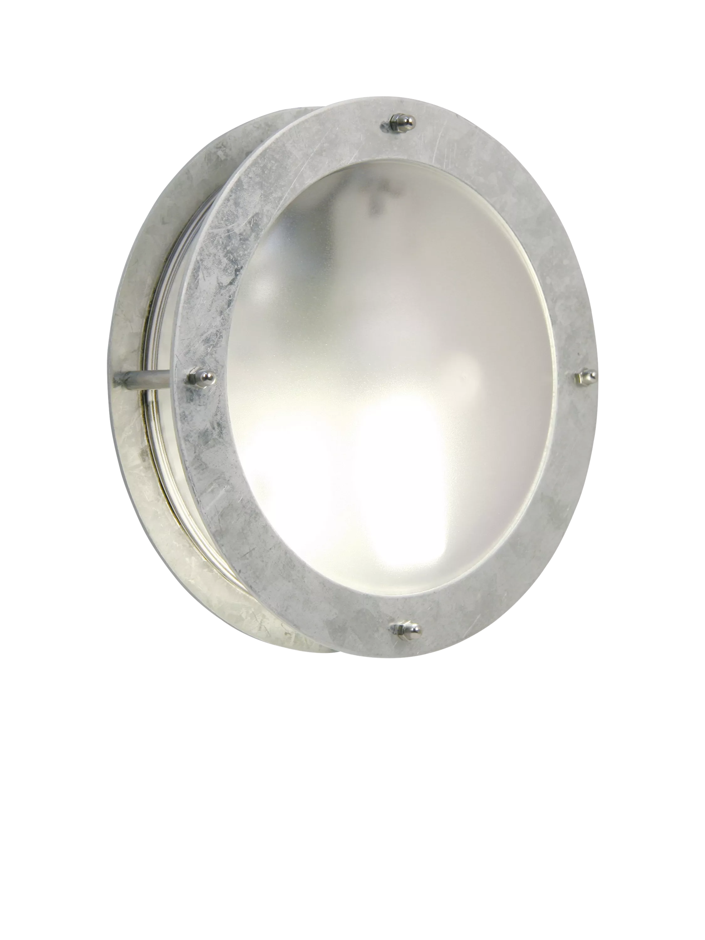 Nordlux Malte round outdoor wall light galvanised steel, imported from the UK
