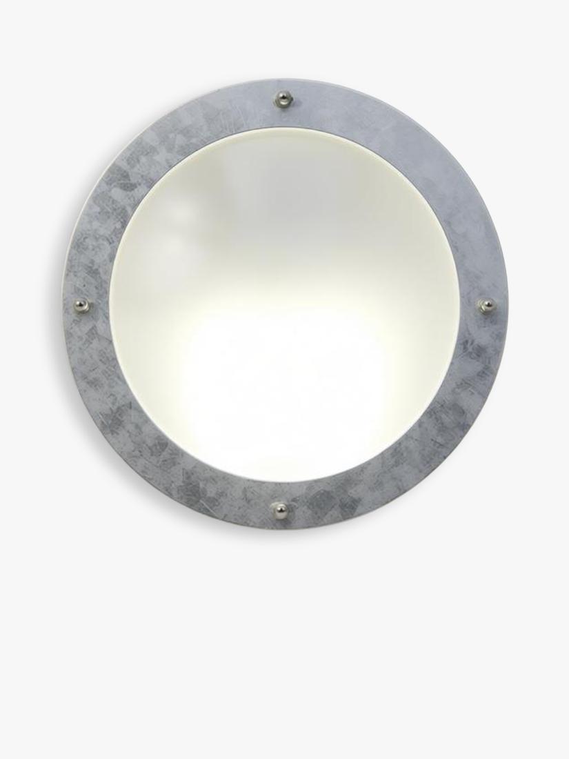 Nordlux Malte round outdoor wall light galvanised steel, imported from the UK