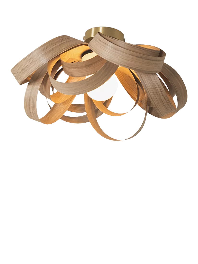 Tom Raffield Skipper semi flush ceiling light oak 46cm (British brand)