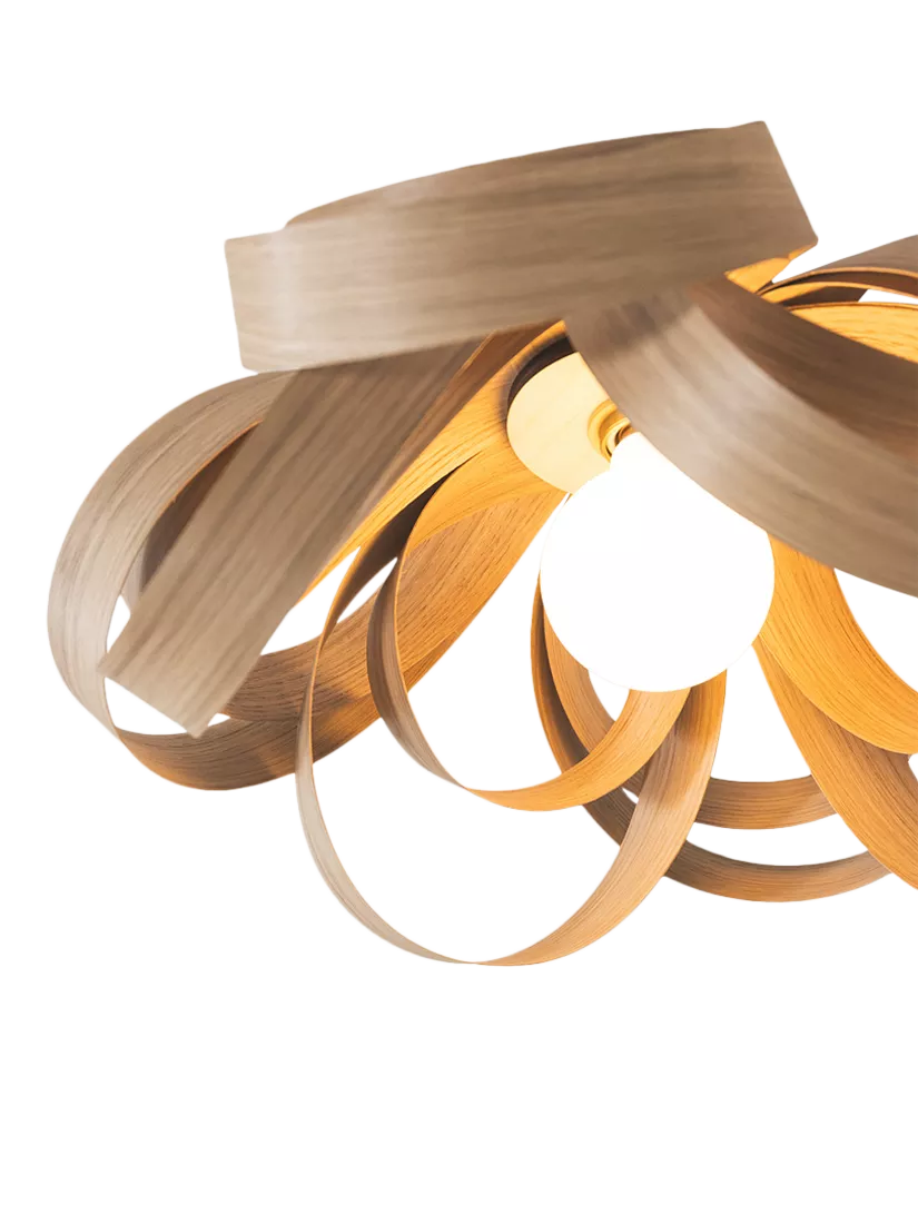 Tom Raffield Skipper semi flush ceiling light oak 46cm (British brand)
