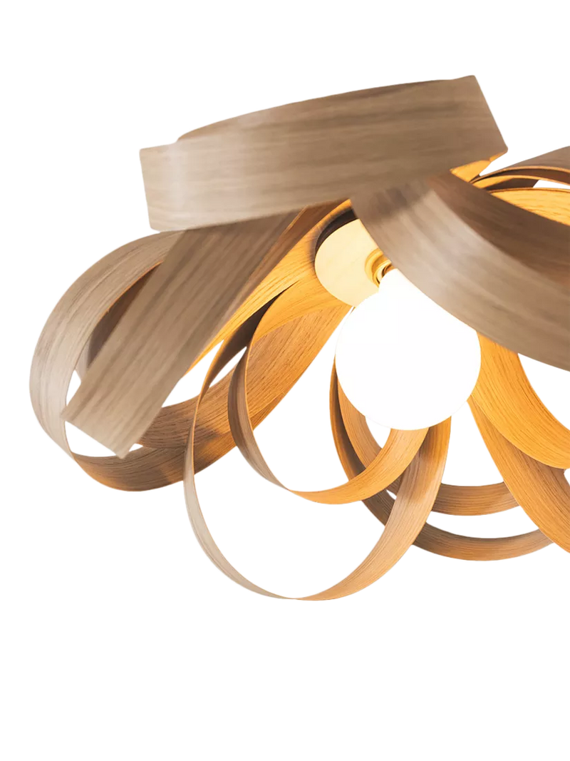 Tom Raffield Skipper semi flush ceiling light oak 46cm (British brand)