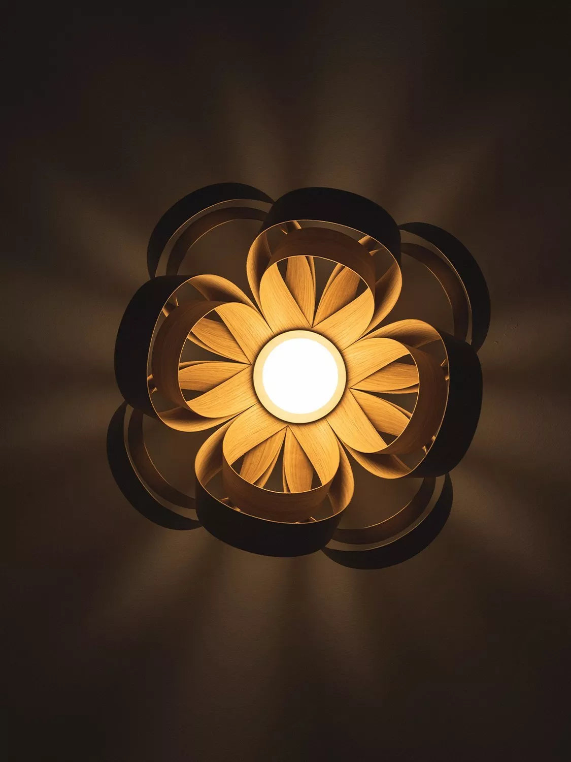 Tom Raffield Skipper semi flush ceiling light oak 46cm (British brand)